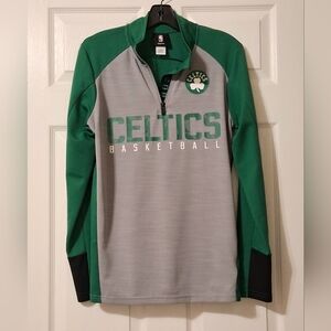 Boston Celtics Youth Long Sleeve 3/4 Zip Jersey Like Material